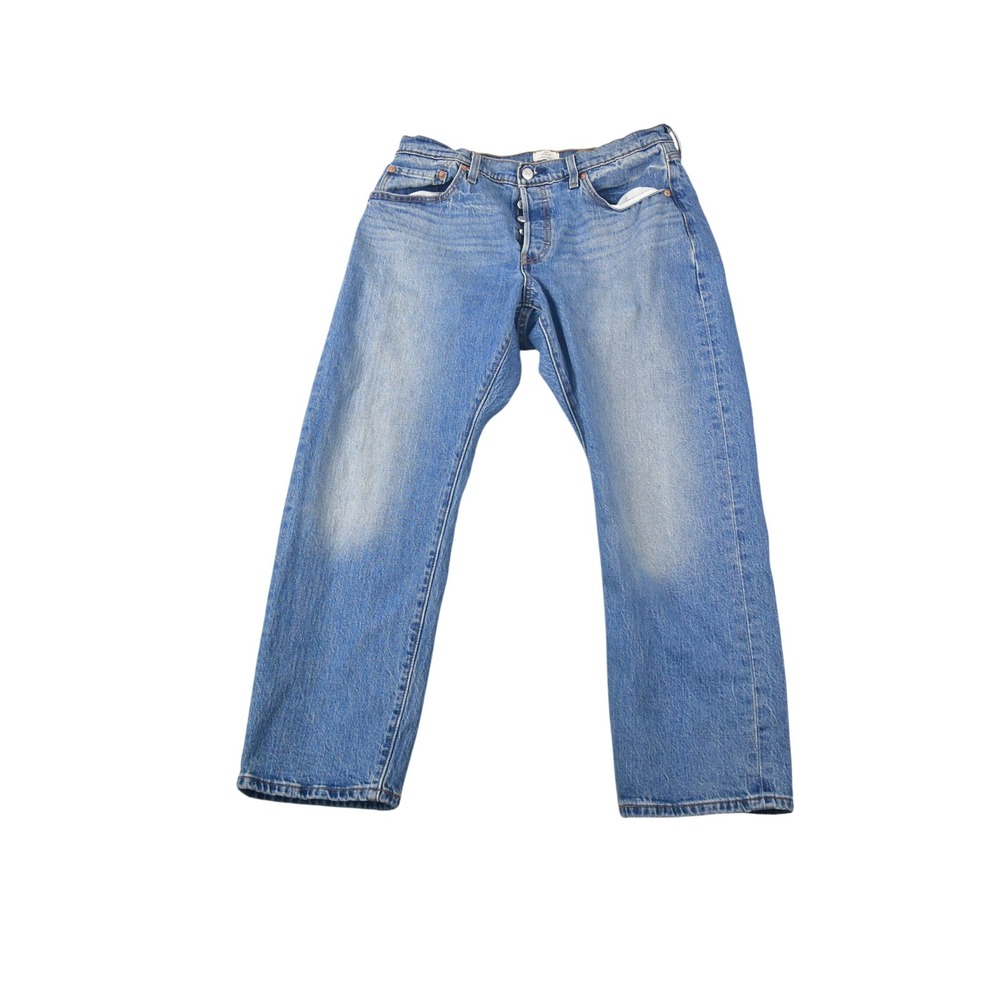 Levi's 501 Curve Jeans Womens 33x28 (33x27) Blue Straight Leg Button Fly